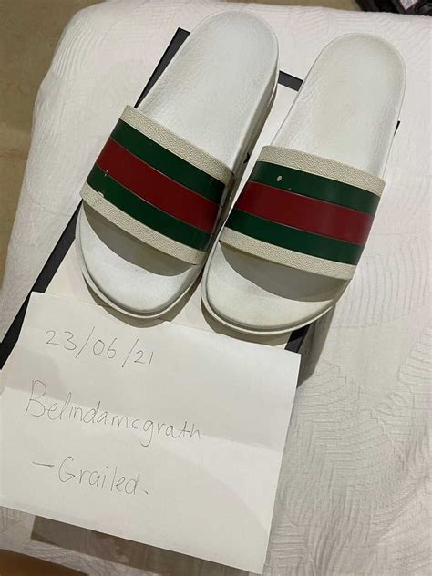 women's gucci web slides|gucci slides women size 36.